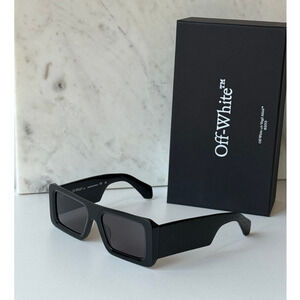 NEW Off White Troy Black Thick Rim Square Unisex Sunglasses